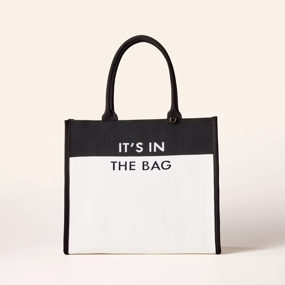 NEW kate spade new york x Target White/Black - Colorblock Knit Tote Bag